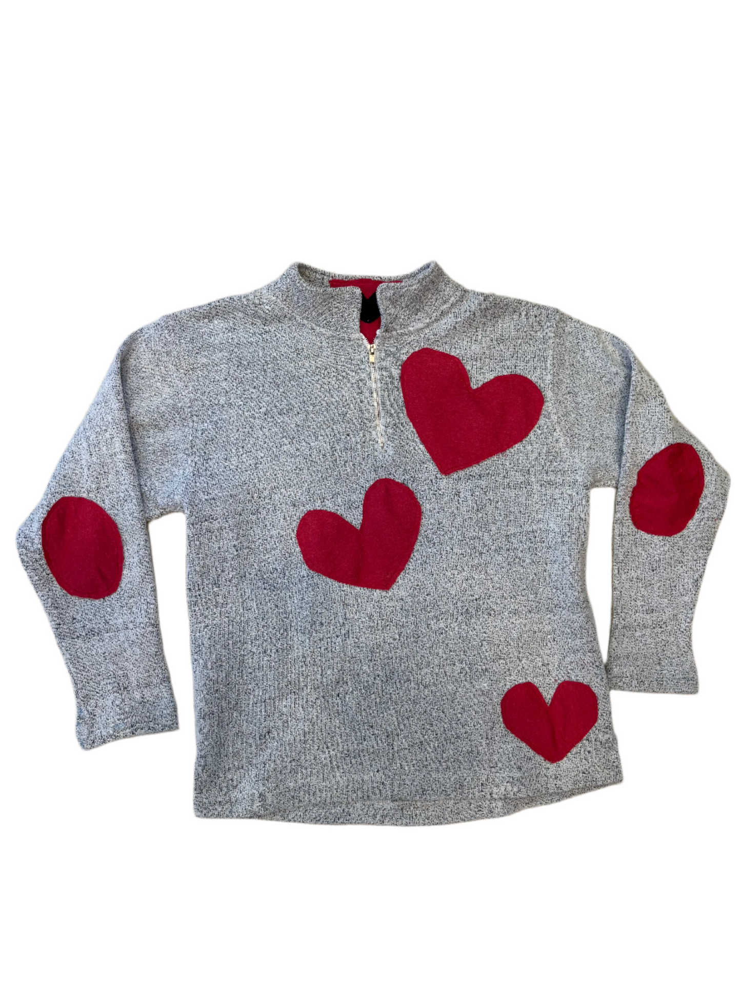 hearts quarter zip - 100% UPCYCLED