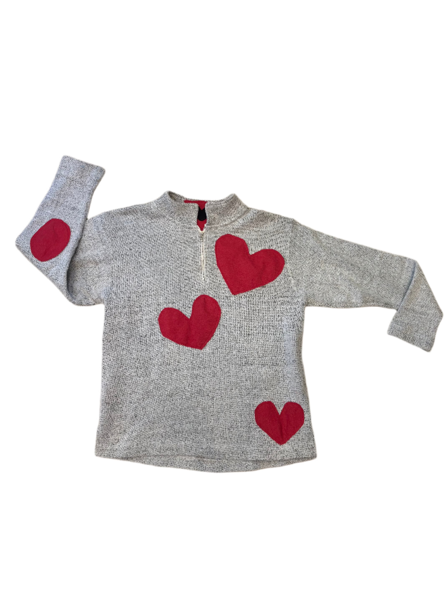 hearts quarter zip - 100% UPCYCLED