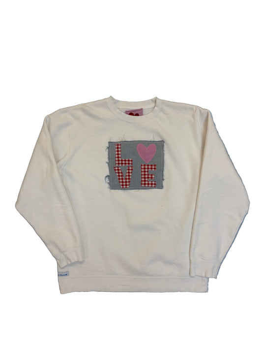 gingham L♡VE crew (XL)