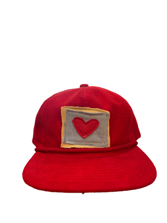 heart tag corduroy hat