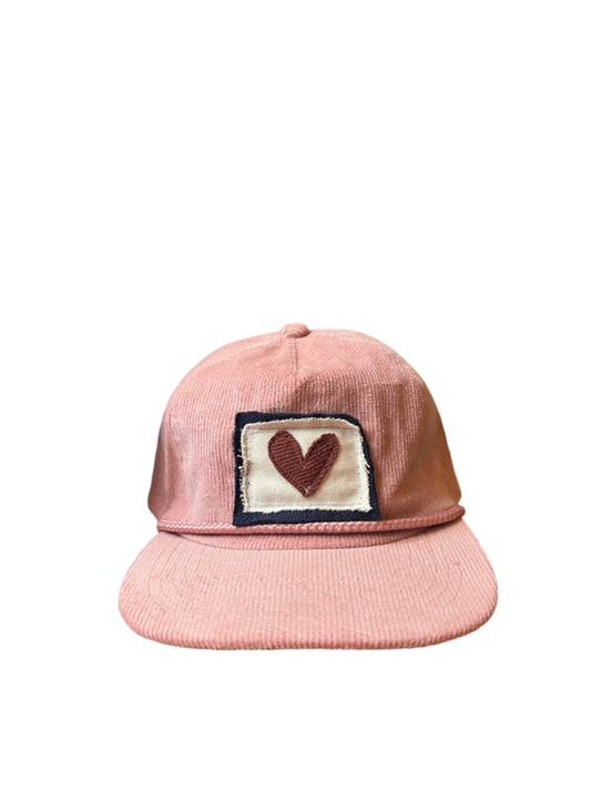 heart tag corduroy hat
